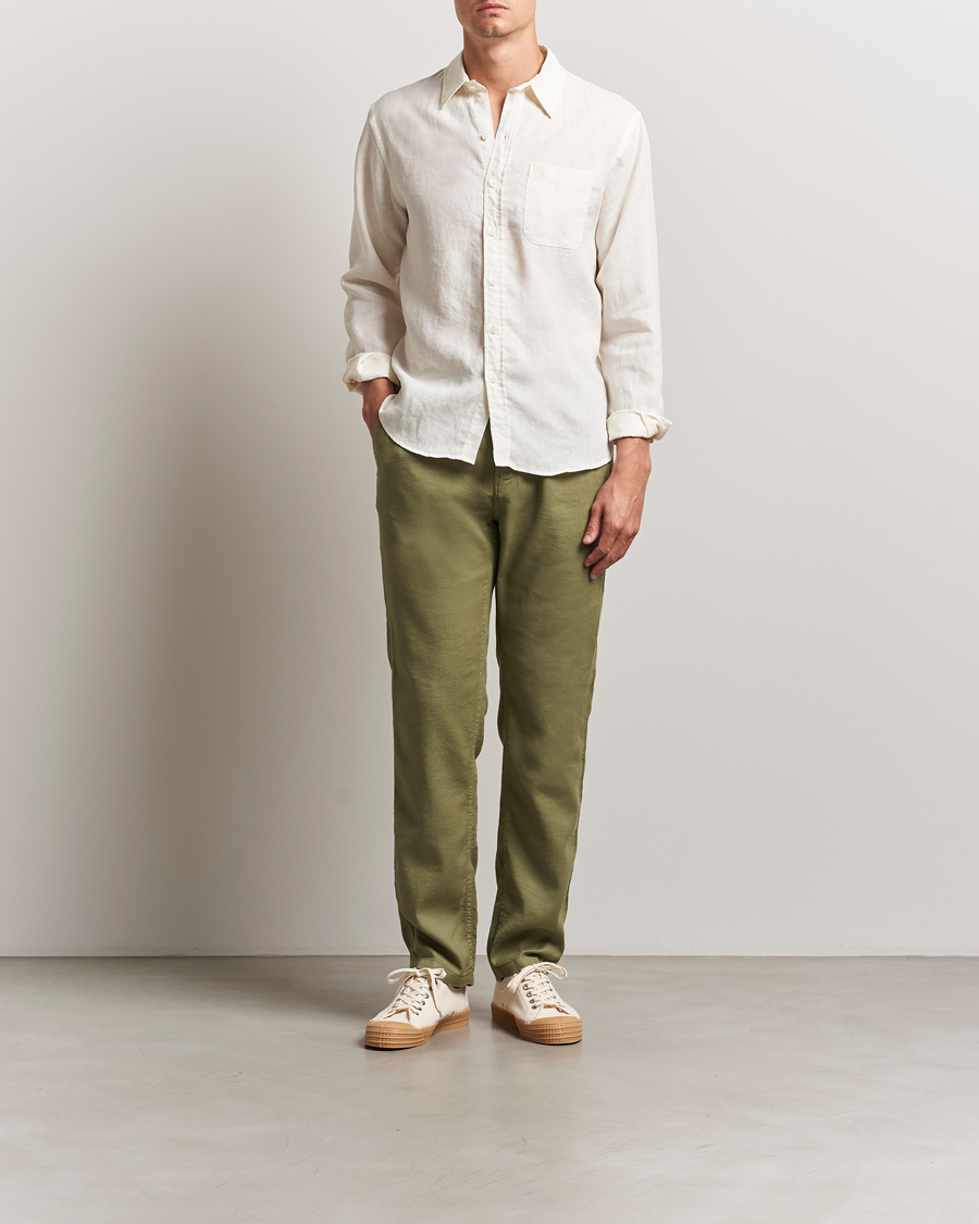 Herre | Bukser | Morris | Fenix Linen/Cotton Trousers Olive