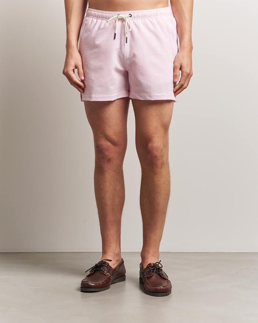 Herre | Badeshorts | Morris | Seersucker Bathing Trunks Light Pink