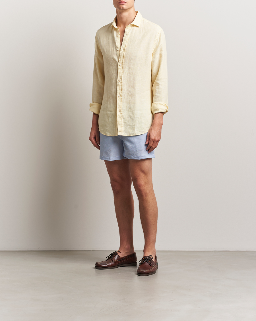 Herre | Badeshorts | Morris | Seersucker Bathing Trunks Light Blue