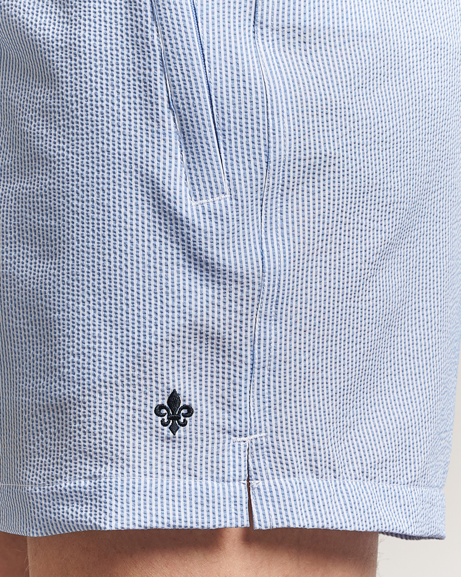 Herre | Badeshorts | Morris | Seersucker Bathing Trunks Light Blue