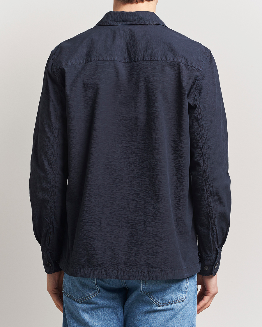 Herre | Skjorter | Morris | Seersucker Overshirt Blue