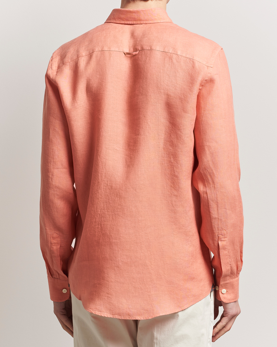 Herre | Skjorter | Morris | Douglas Linen Button Down Shirt Burnt Orange