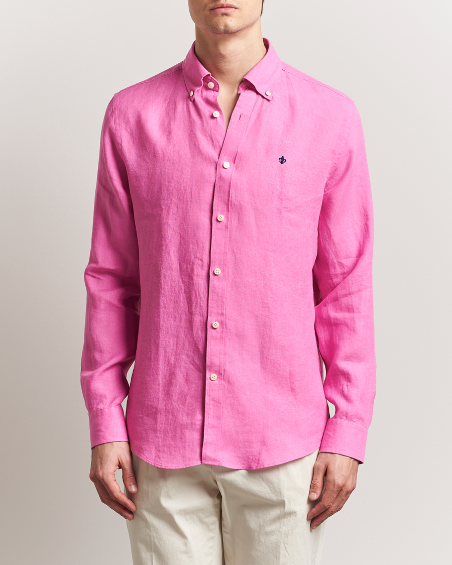 Herre | Skjorter | Morris | Douglas Linen Button Down Shirt Cerise