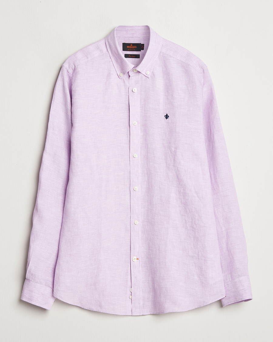 Herre | Skjorter | Morris | Douglas Linen Button Down Shirt Purple