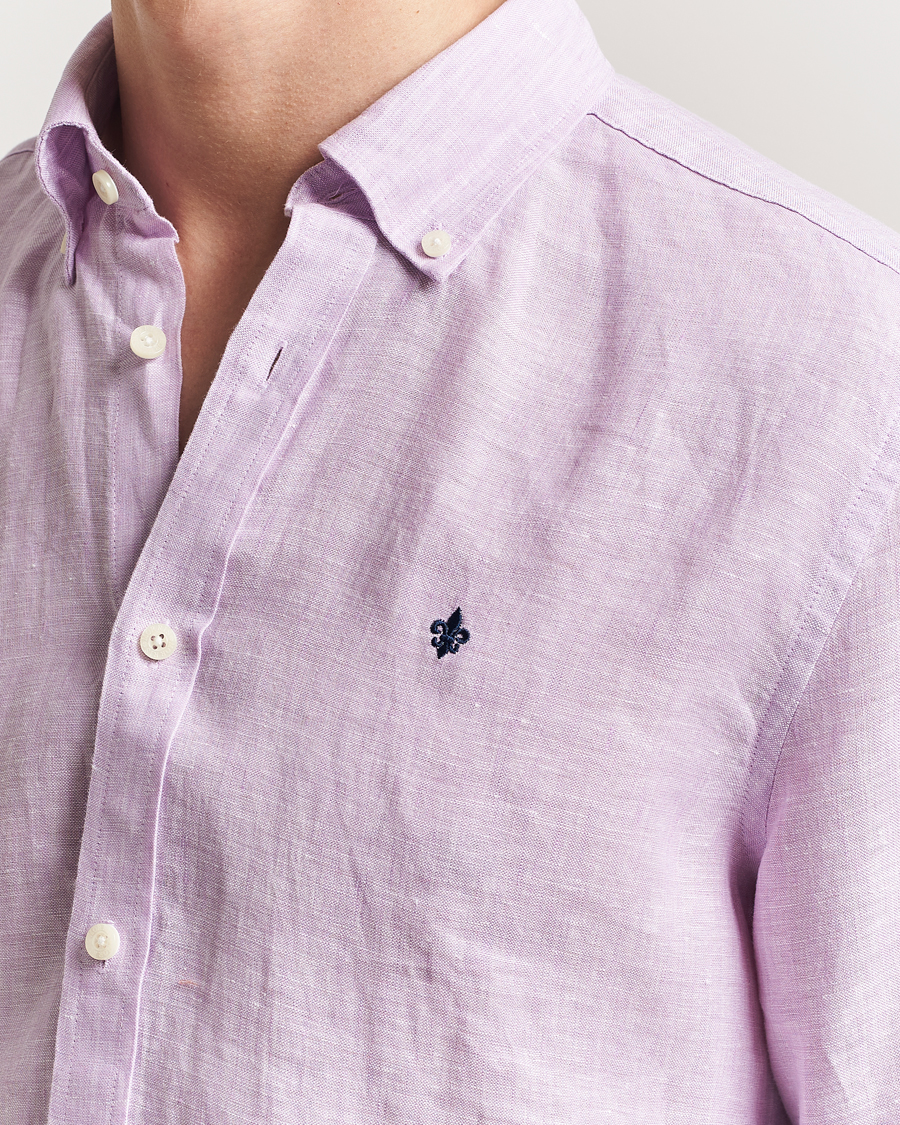 Herre | Skjorter | Morris | Douglas Linen Button Down Shirt Purple