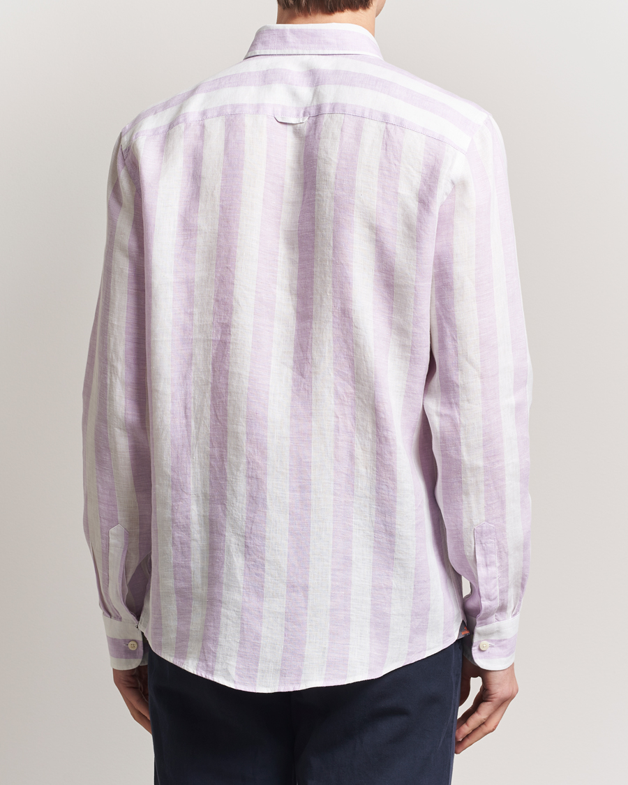 Herre | Skjorter | Morris | Douglas Striped Linen Shirt Purple