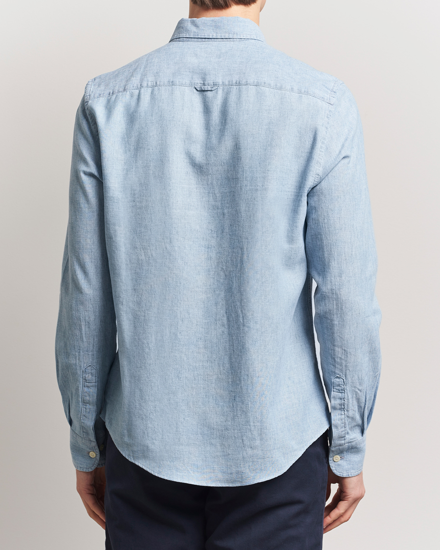 Herre | Skjorter | Morris | Linen Indigo Shirt Light Blue
