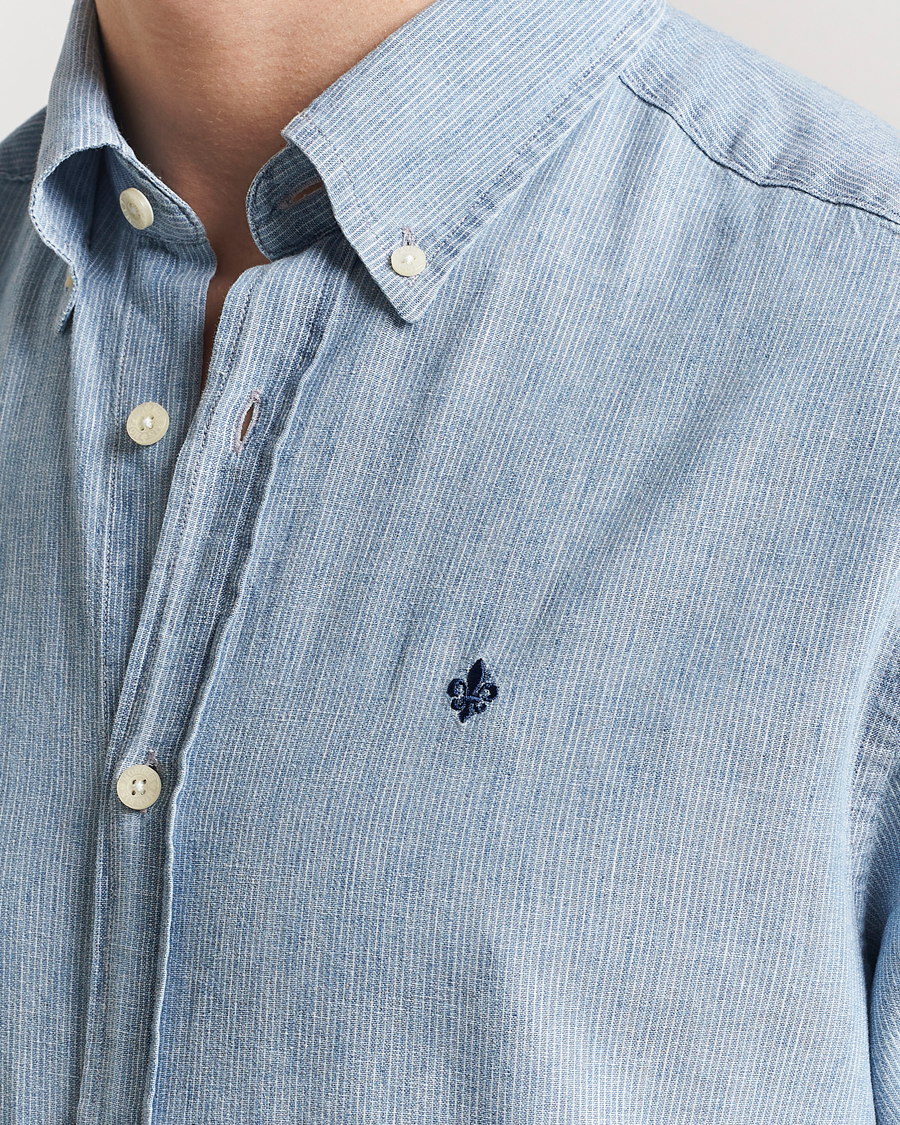 Herre | Skjorter | Morris | Linen Indigo Shirt Light Blue