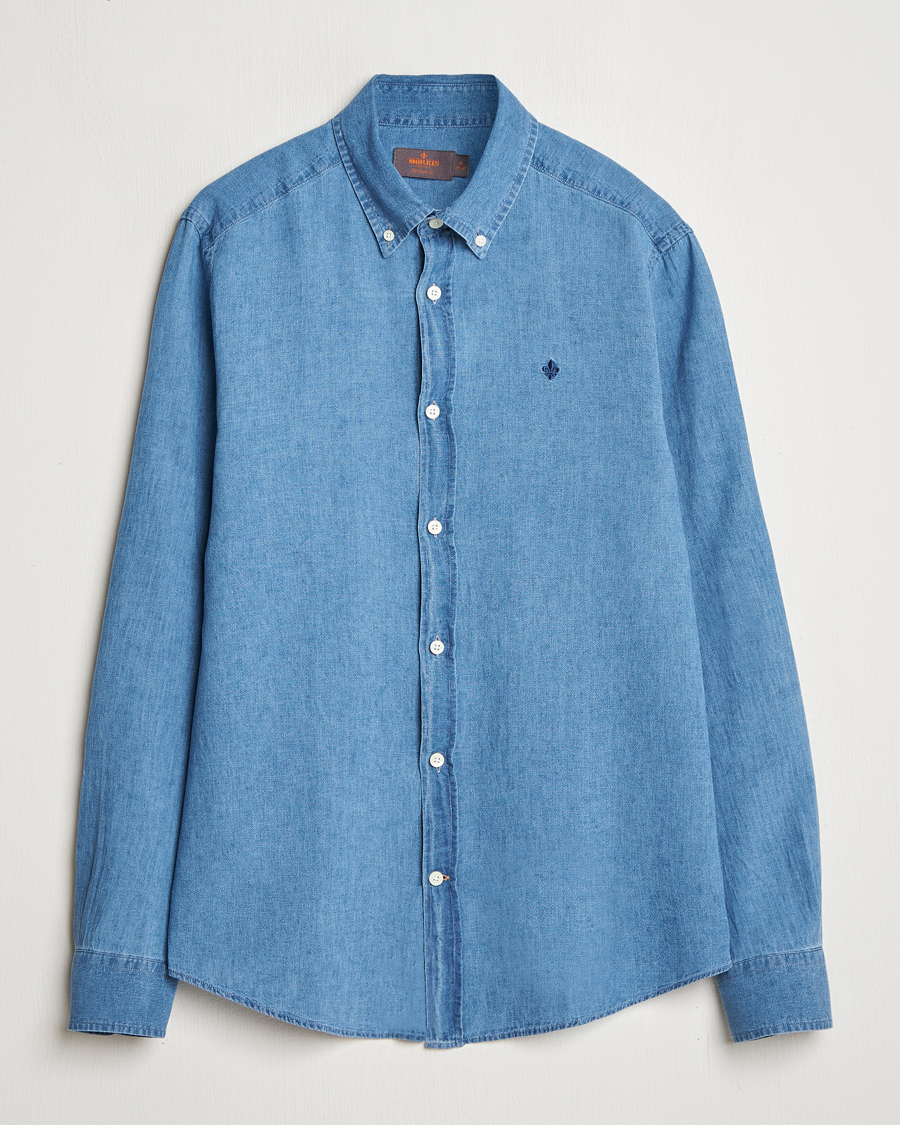 Herre | Skjorter | Morris | Linen Indigo Shirt Dark Blue