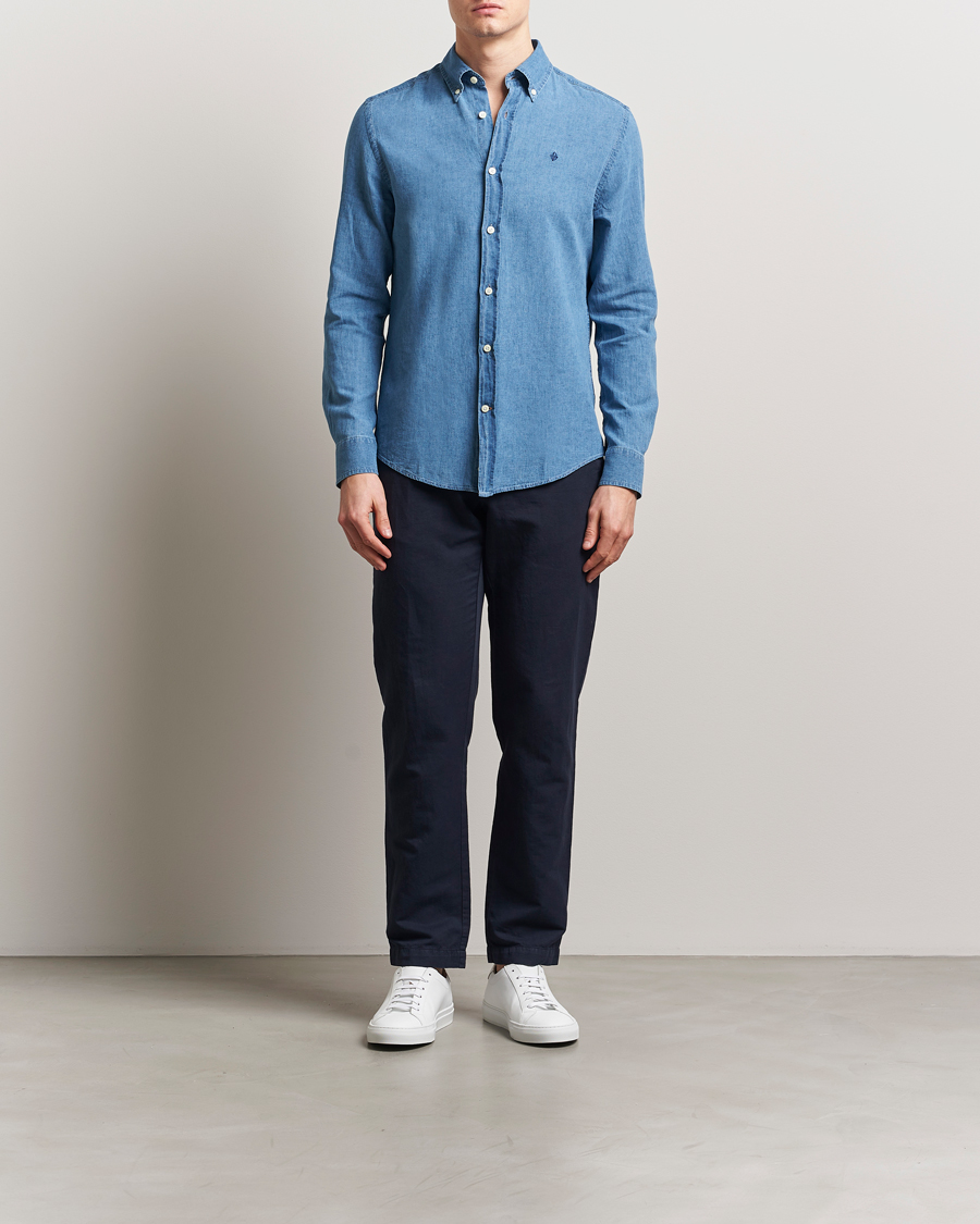 Herre | Skjorter | Morris | Linen Indigo Shirt Dark Blue