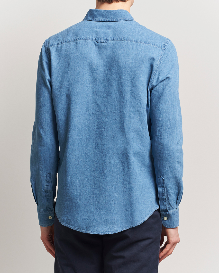 Herre | Skjorter | Morris | Linen Indigo Shirt Dark Blue