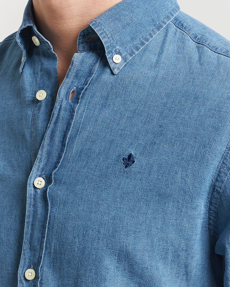 Herre | Skjorter | Morris | Linen Indigo Shirt Dark Blue