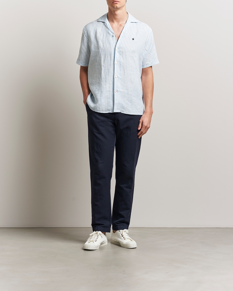 Herre | Skjorter | Morris | Resort Linen Shirt Blue