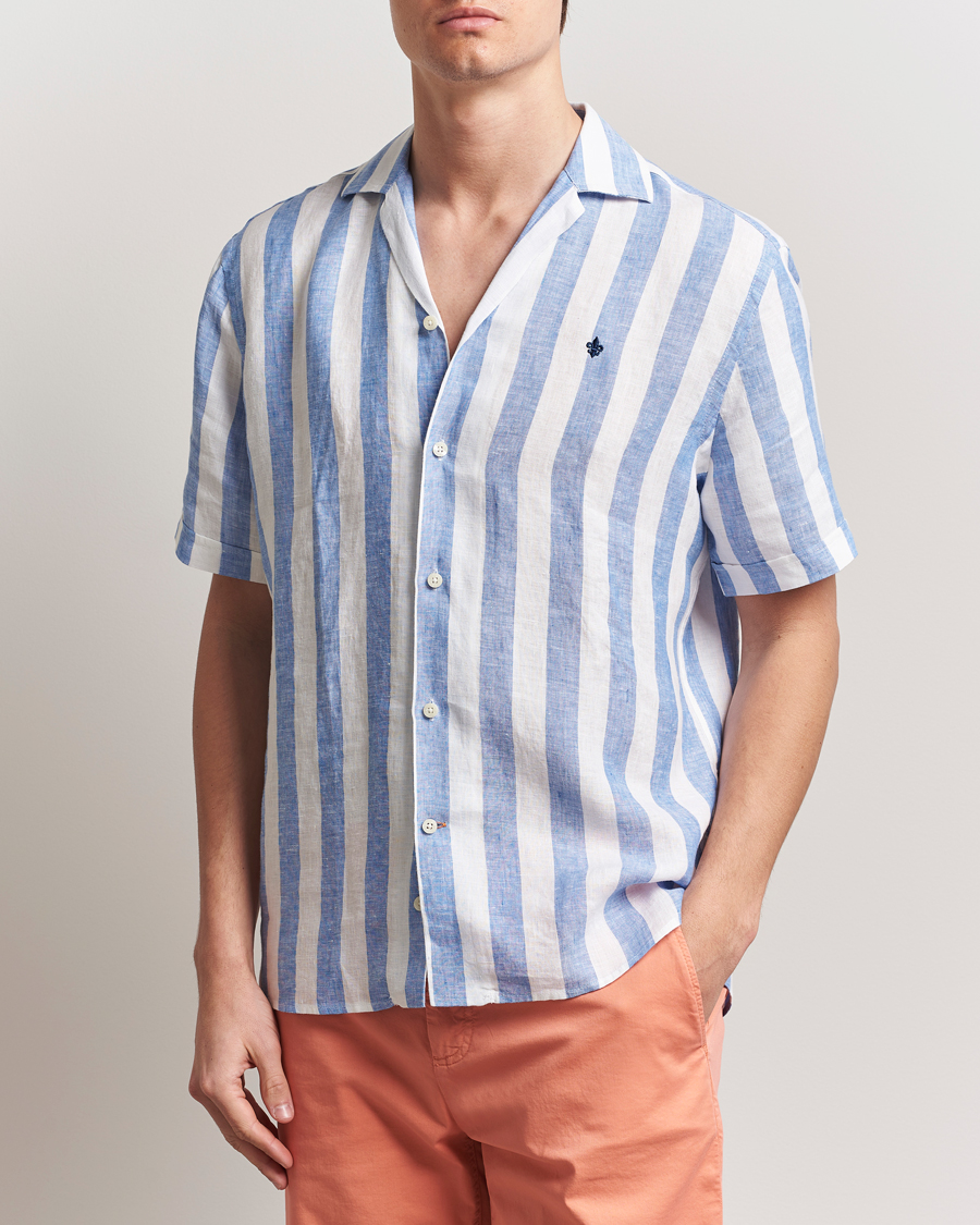 Herre | Skjorter | Morris | Resort Linen Shirt Blue