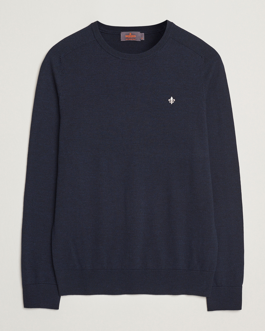 Herre | Gensere | Morris | Merino O-Neck Navy