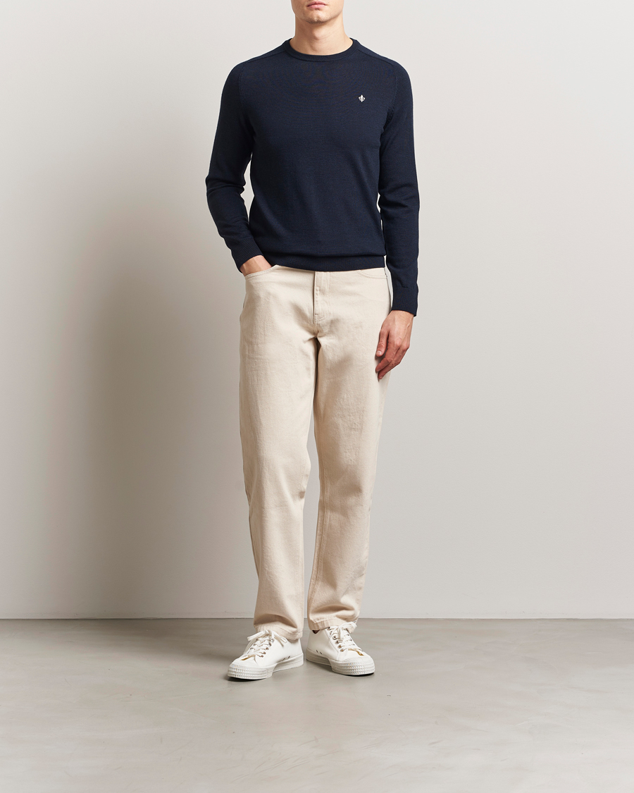 Herre | Gensere | Morris | Merino O-Neck Navy