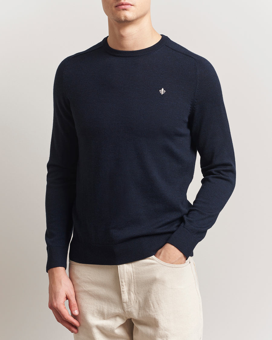 Herre | Gensere | Morris | Merino O-Neck Navy