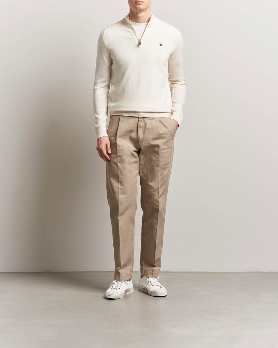 Herre | Gensere | Morris | John Merino Half Zip White
