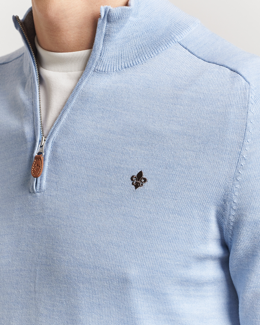 Herre | Gensere | Morris | John Merino Half Zip Light Blue
