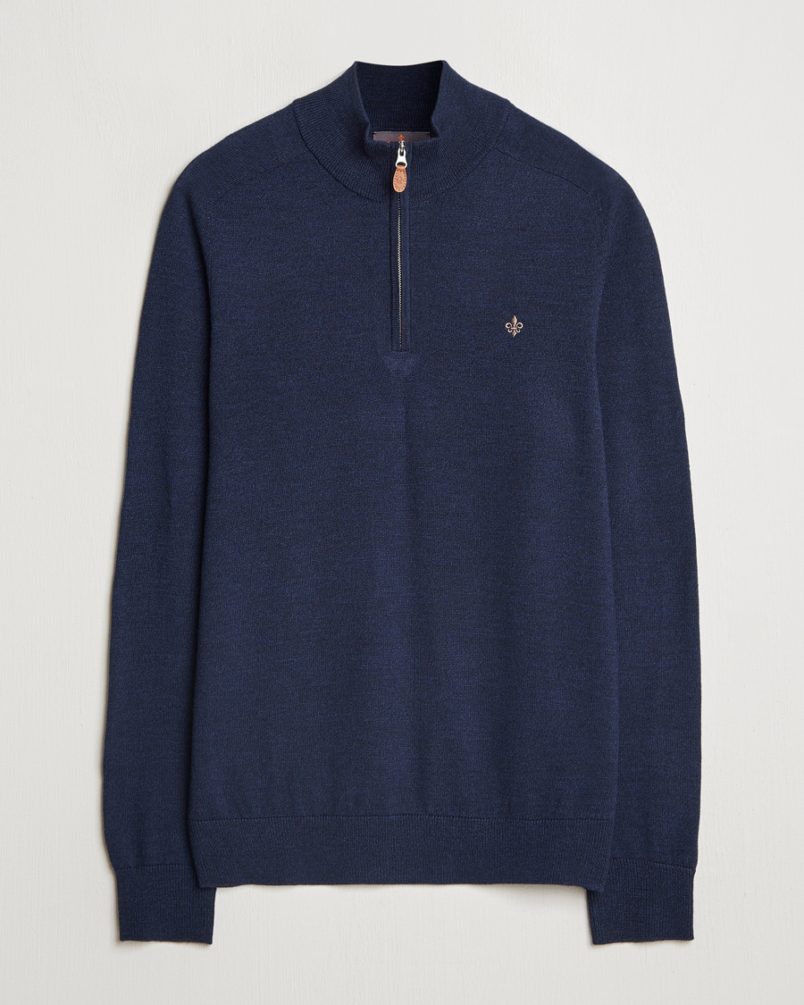 Herre | Gensere | Morris | John Merino Half Zip Dark Blue