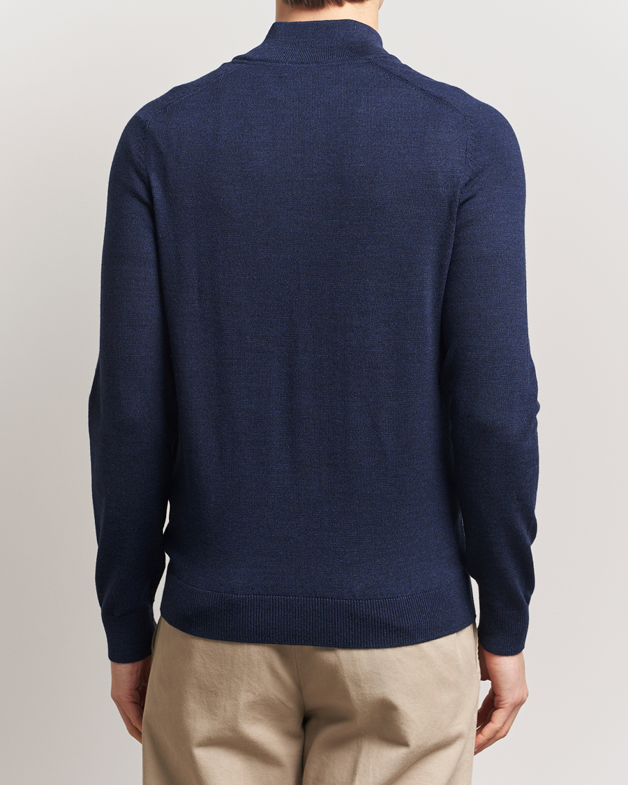 Herre | Gensere | Morris | John Merino Half Zip Dark Blue