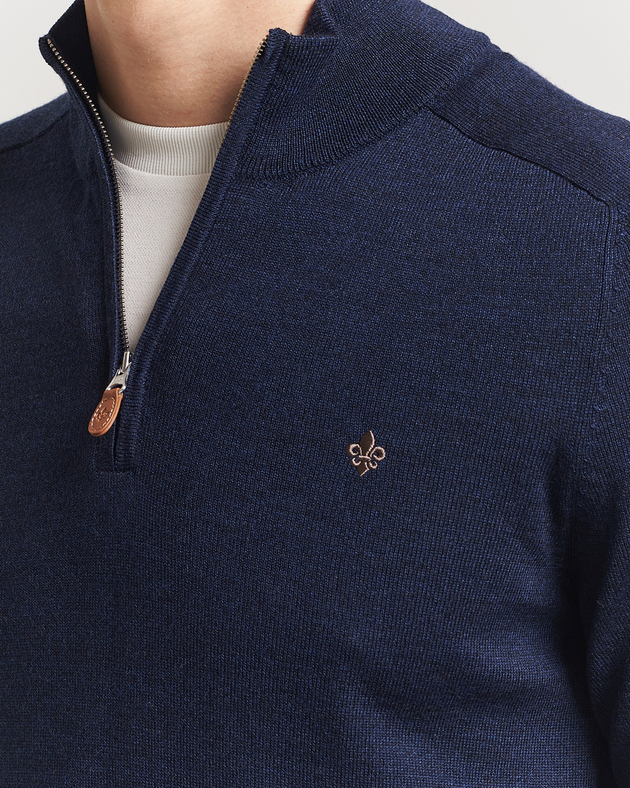 Herre | Gensere | Morris | John Merino Half Zip Dark Blue