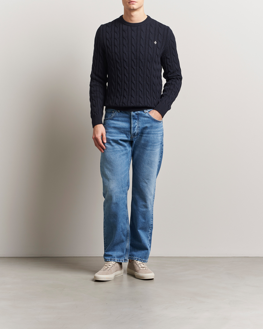 Herre | Gensere | Morris | Ethan Cable O-Neck Old Blue