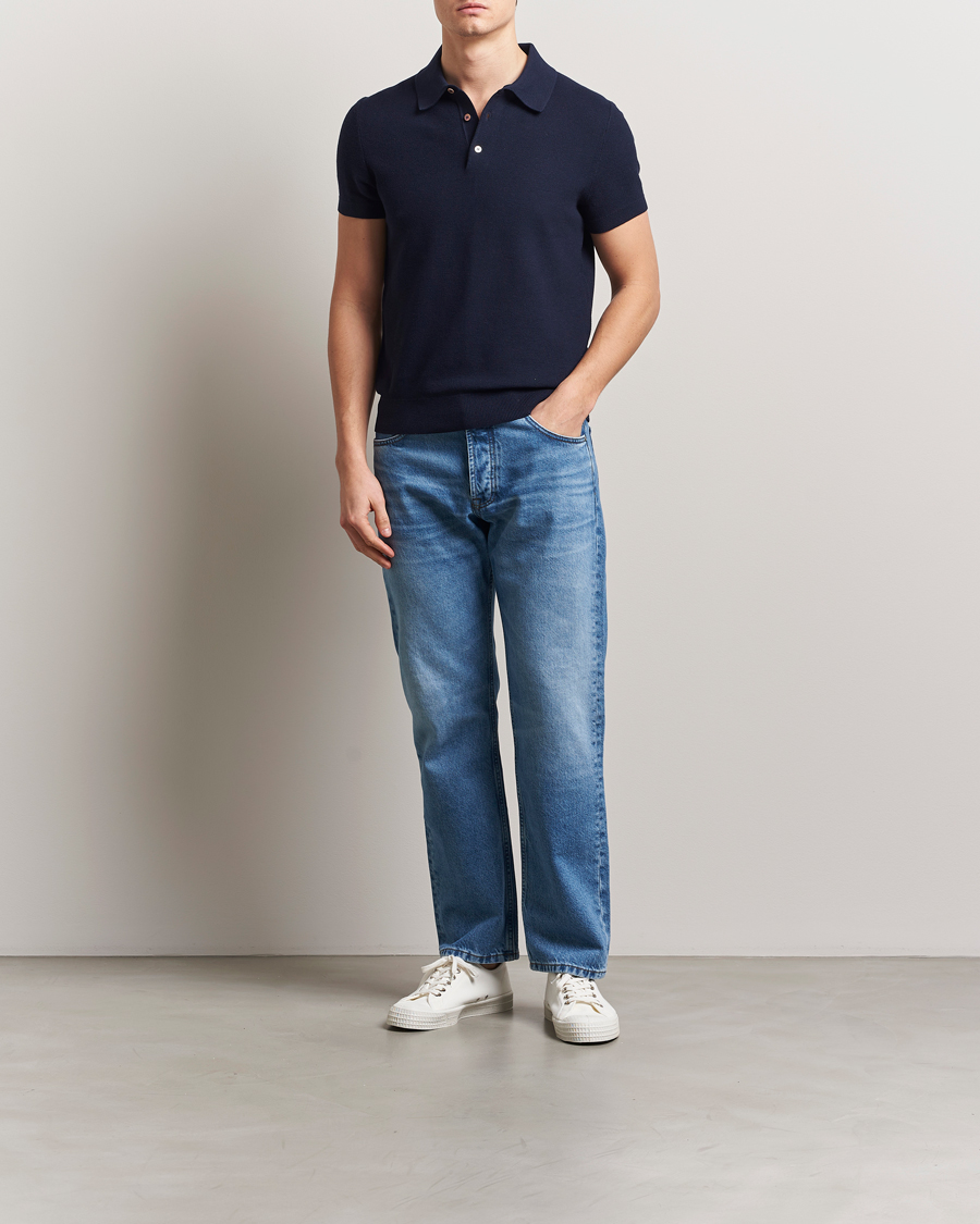 Herre | Pikéer | Morris | Walter Knitted Polo Navy