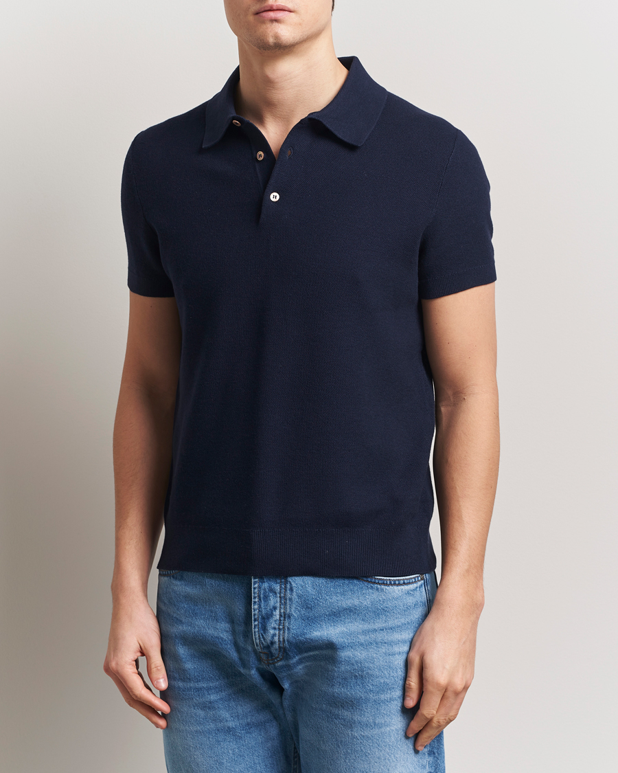 Herre | Pikéer | Morris | Walter Knitted Polo Navy