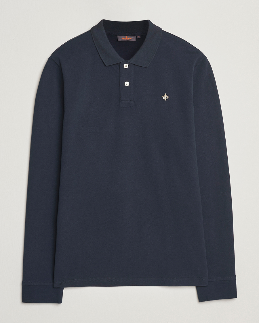 Herre | Pikéer | Morris | Camden Long Sleeve Pique Dark Blue