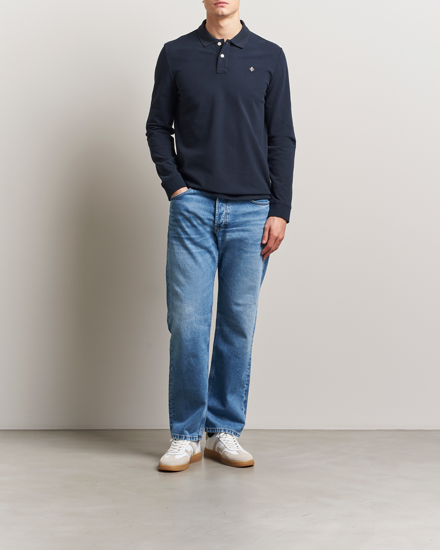 Herre | Pikéer | Morris | Camden Long Sleeve Pique Dark Blue