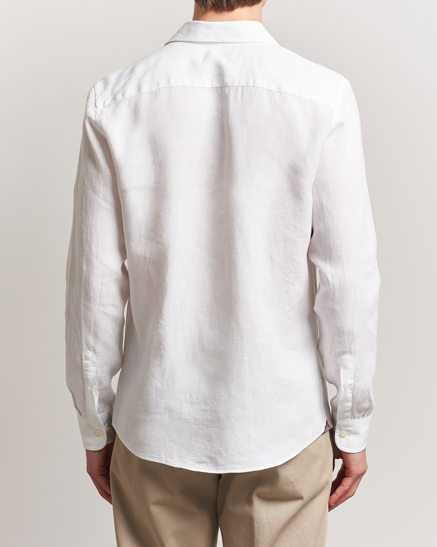 Herre | Skjorter | Morris | Slim Fit Linen Shirt White