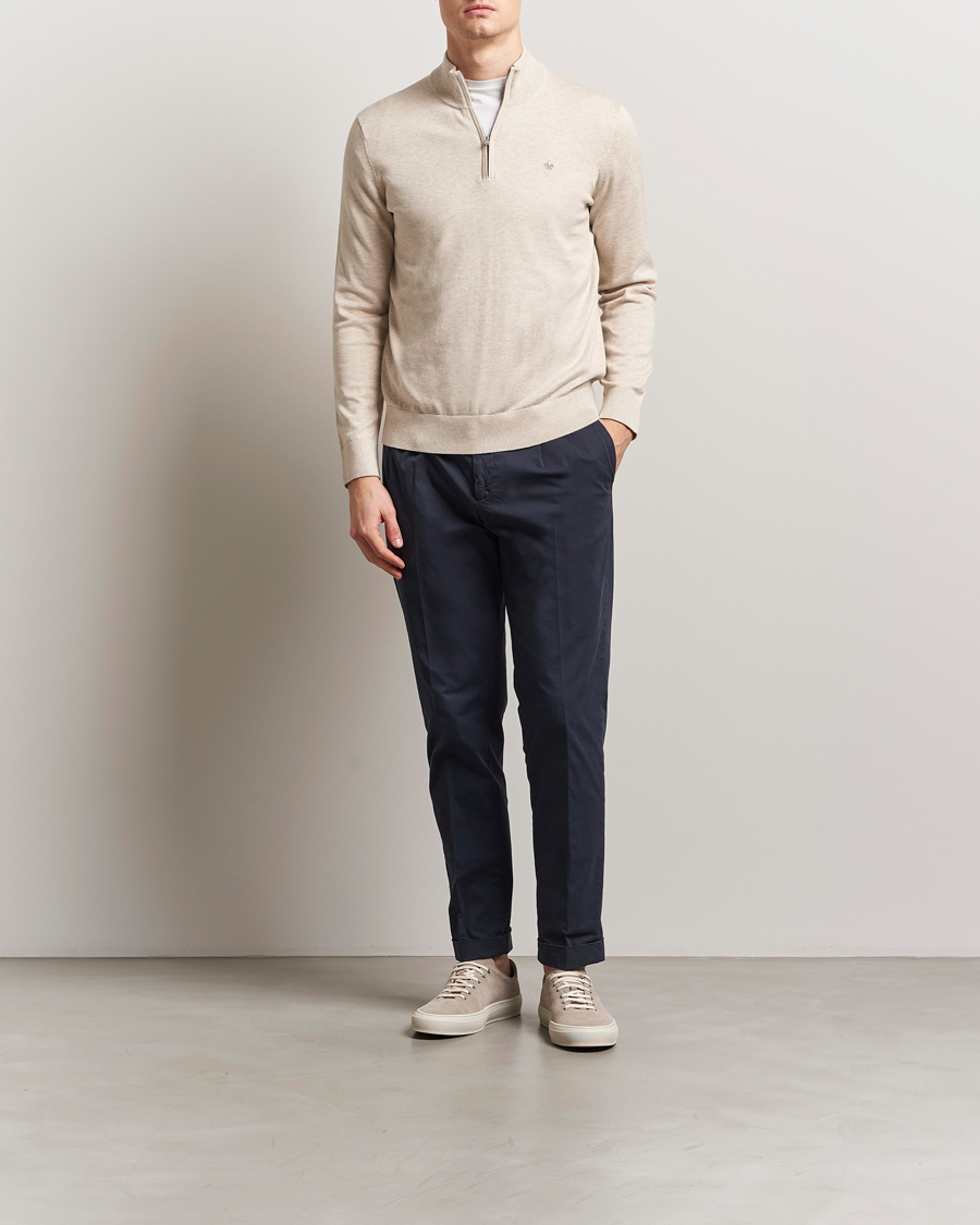 Herre | Gensere | Morris | Riley Cotton Half Zip Khaki