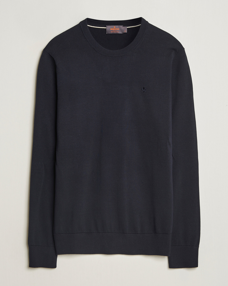 Herre | Gensere | Morris | Riley Cotton O-Neck Dark Blue
