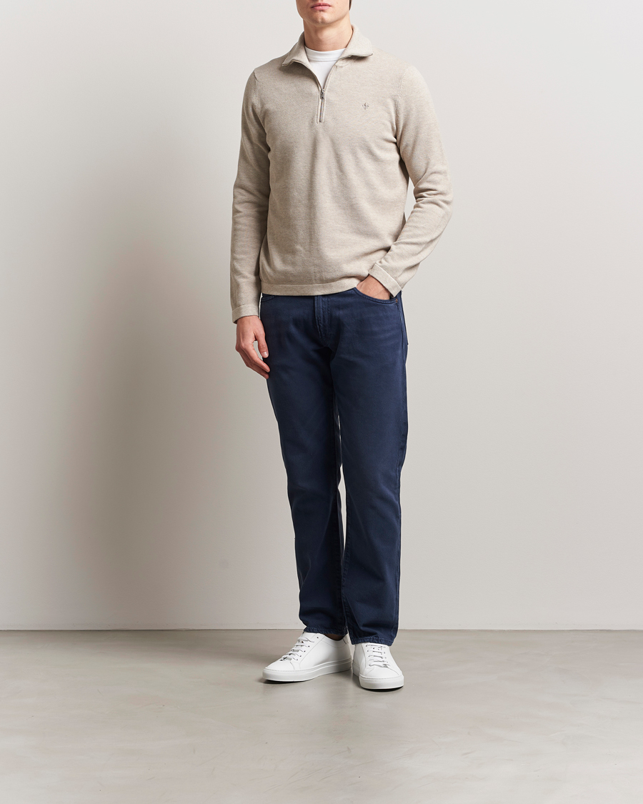 Herre | Gensere | Morris | Jake Cotton Half Zip Khaki