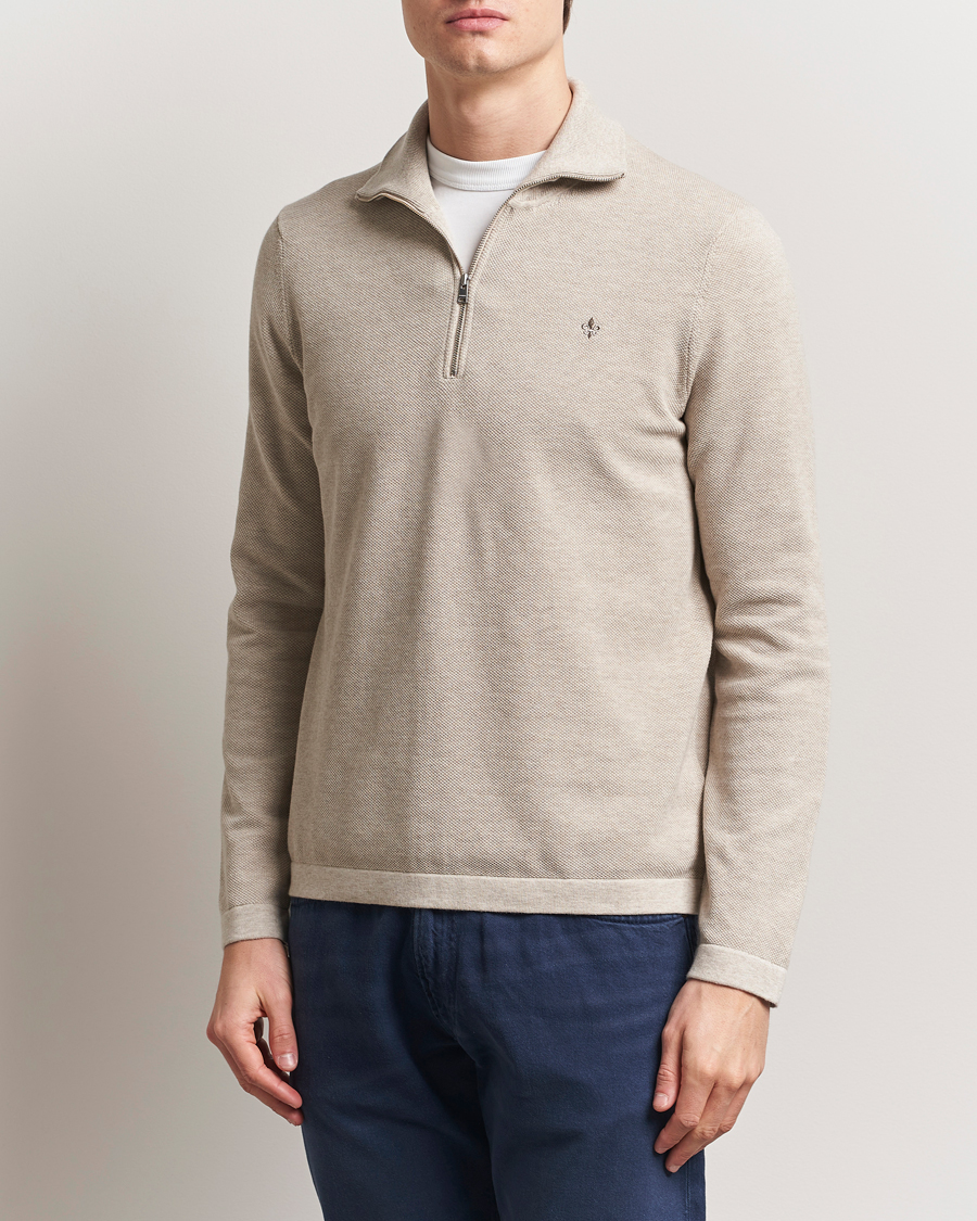 Herre | Gensere | Morris | Jake Cotton Half Zip Khaki