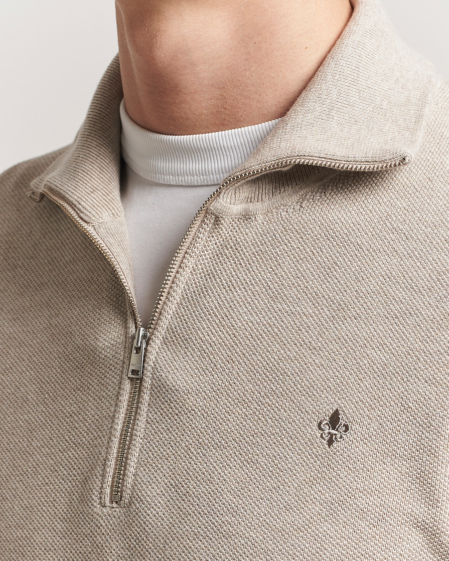 Herre | Gensere | Morris | Jake Cotton Half Zip Khaki