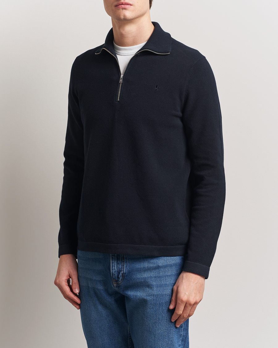 Herre | Gensere | Morris | Jake Cotton Half Zip Navy