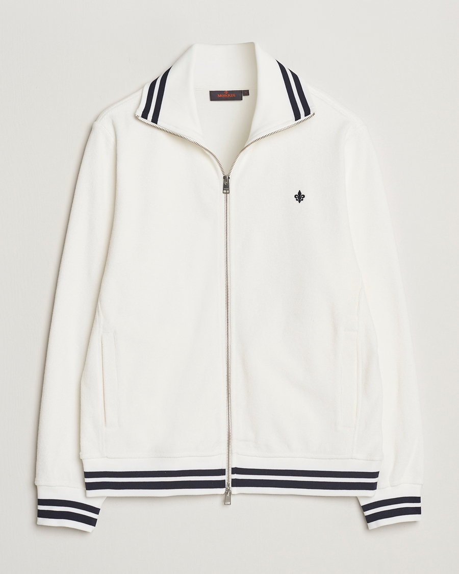 Herre | Gensere | Morris | Reedford Terry Zip Cardigan Off White