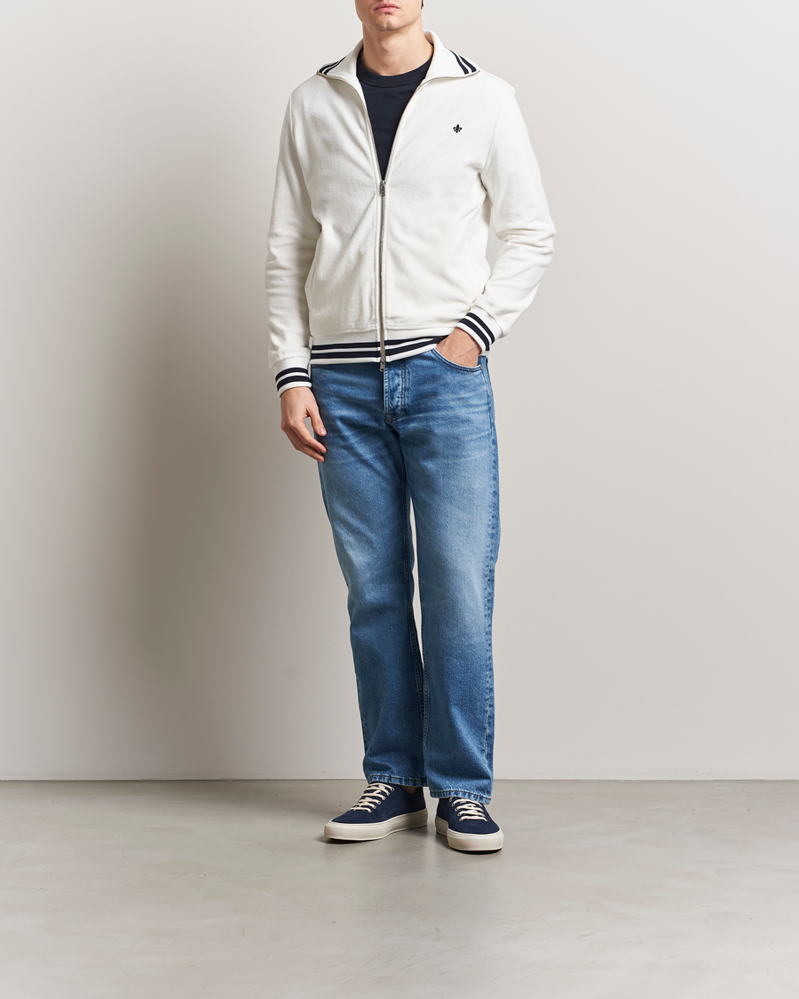 Herre | Gensere | Morris | Reedford Terry Zip Cardigan Off White