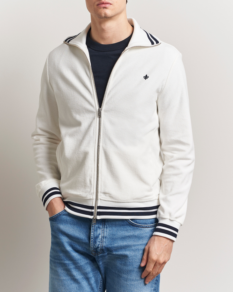 Herre | Gensere | Morris | Reedford Terry Zip Cardigan Off White