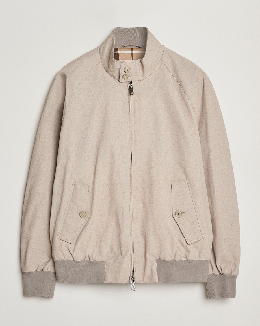 Herre | Jakker | Baracuta | Tent Cloth Coated Cotton/Linen G9 Jacket Beige