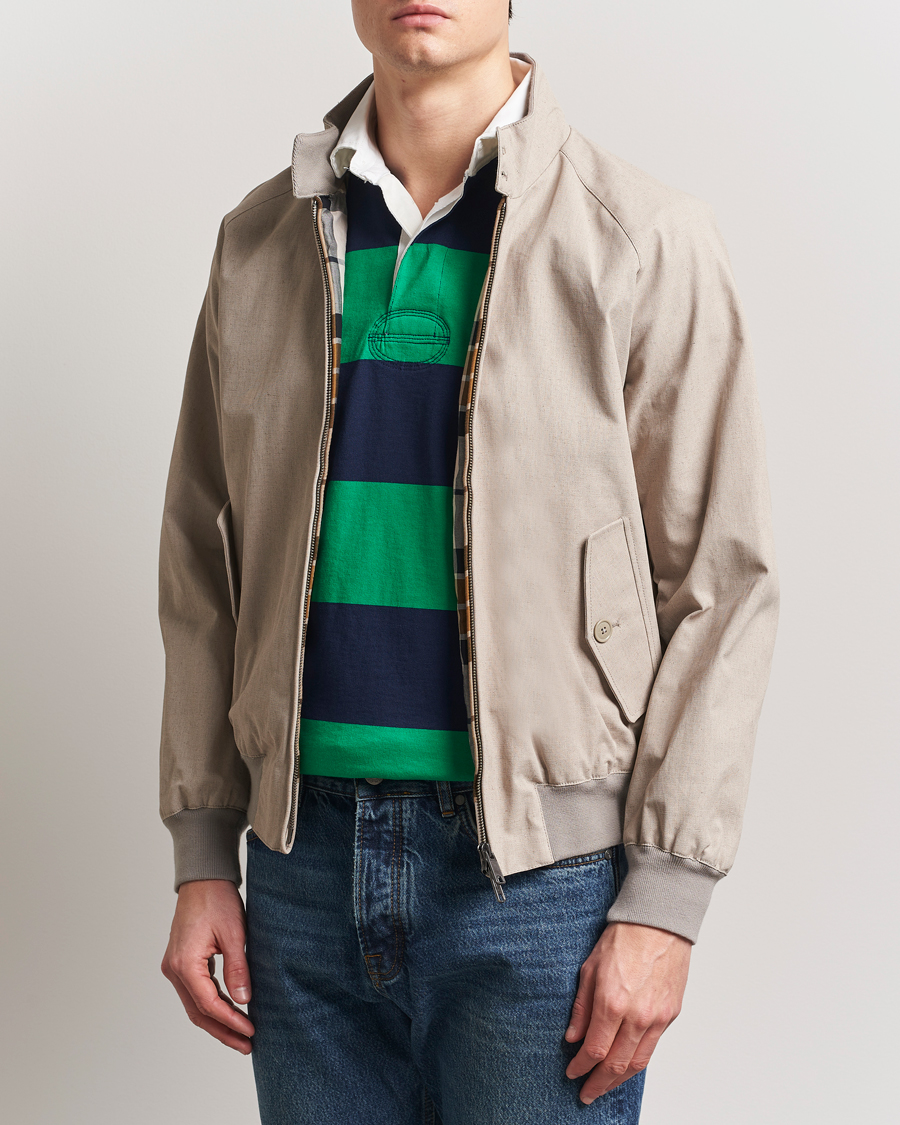 Herre | Jakker | Baracuta | Tent Cloth Coated Cotton/Linen G9 Jacket Beige