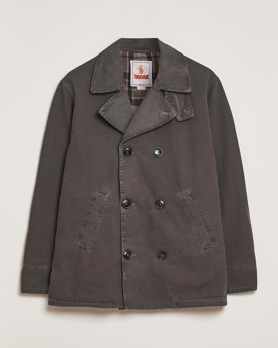 Herre | Jakker | Baracuta | Garment Dyed Canvas Peacoat Faded Black