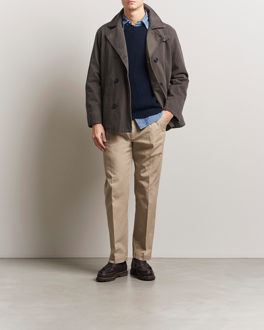 Herre | Jakker | Baracuta | Garment Dyed Canvas Peacoat Faded Black