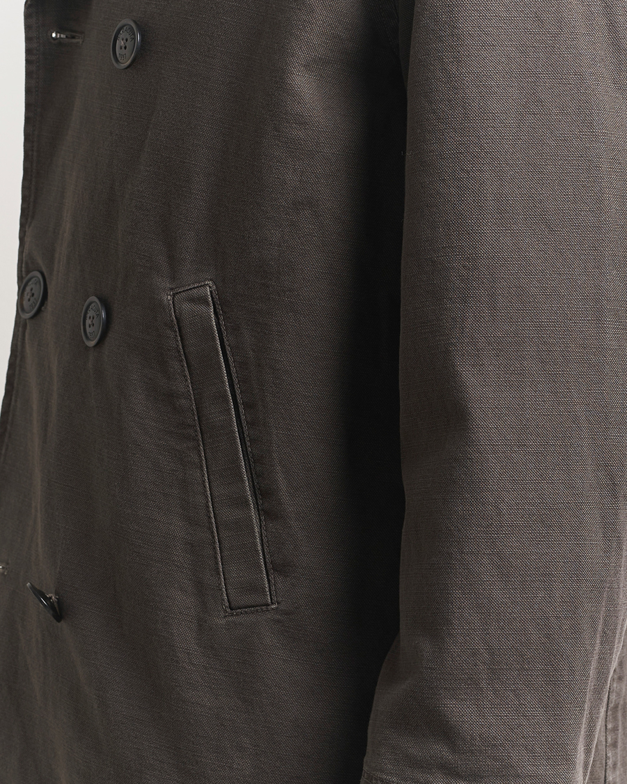 Herre | Jakker | Baracuta | Garment Dyed Canvas Peacoat Faded Black