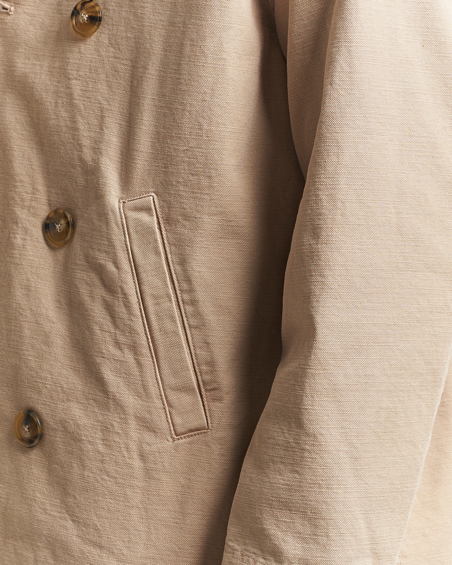 Herre | Jakker | Baracuta | Garment Dyed Canvas Peacoat British Khaki