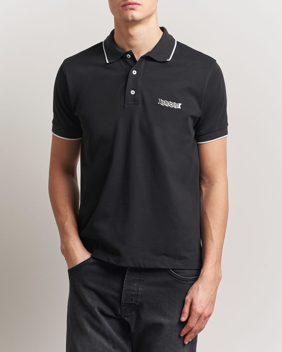 Herre | Pikéer | Baracuta | Short Sleeve Cotton Jersey Polo Black