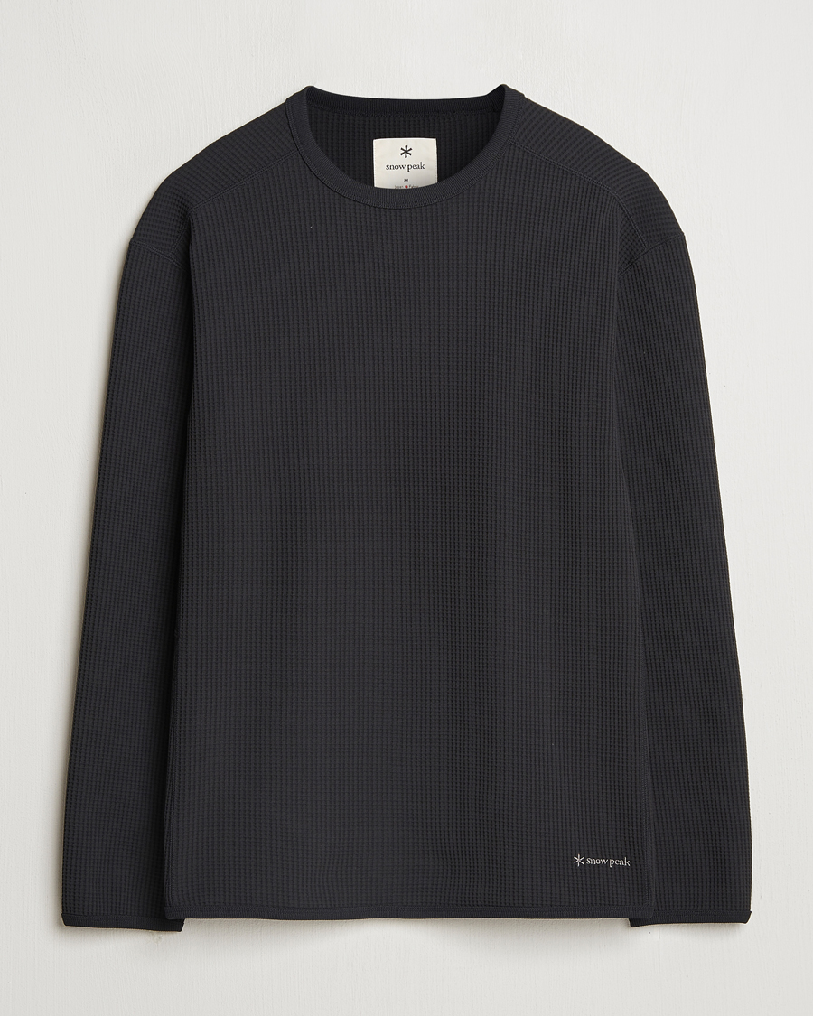 Herre | T-Shirts | Snow Peak | Dry Waffle Long Sleeve T-Shirt Black