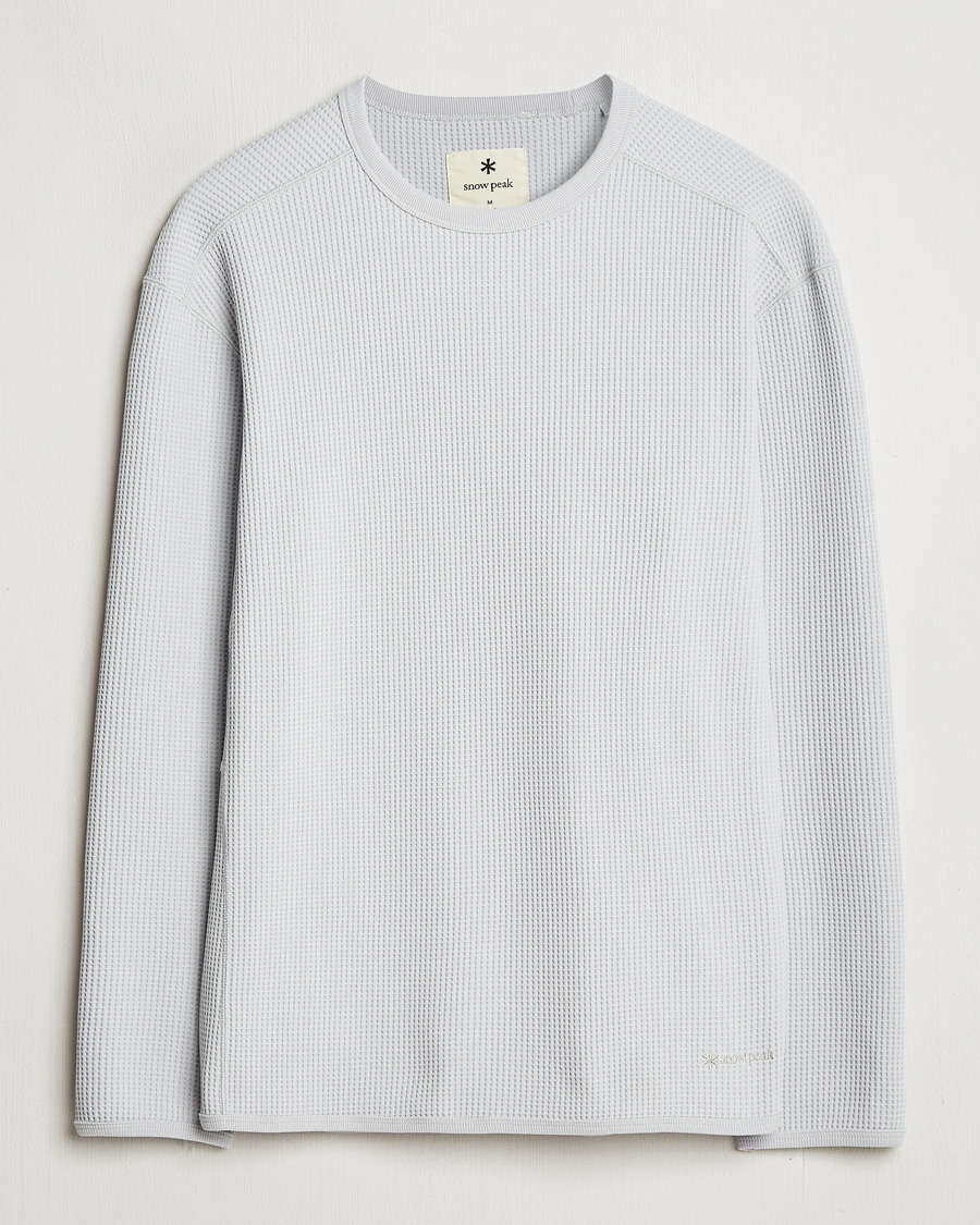 Herre | T-Shirts | Snow Peak | Dry Waffle Long Sleeve T-Shirt Light Grey